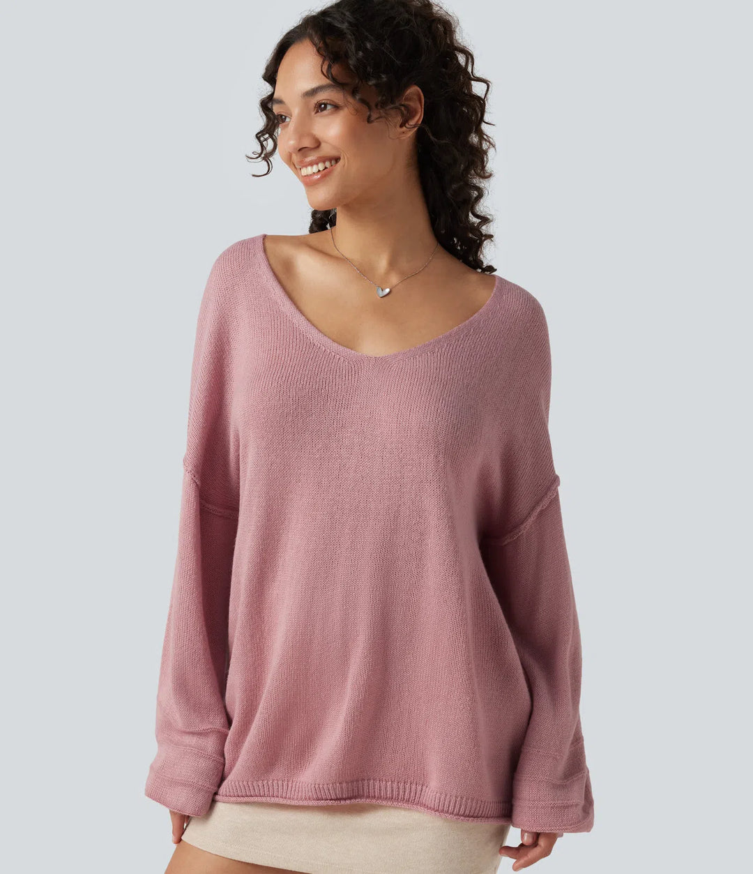 V Neck Long Sleeve Casual Sweater