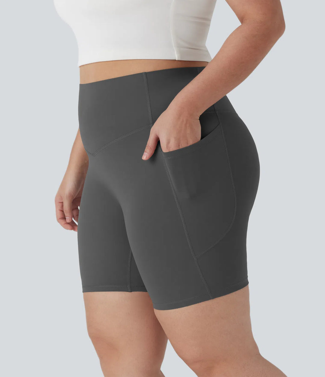 Halara UltraSculpt High Waisted Tummy Control Shaping Training Plus Size Biker Shorts 7&