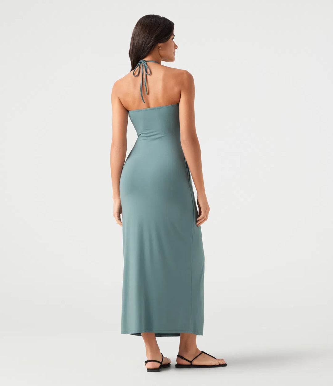 Halter Tie Back Maxi Dress with Pockets