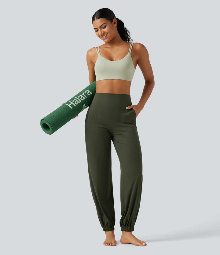 Halara UltraSculpt High Waisted Tummy Control Tapered Yoga Joggers with Pockets