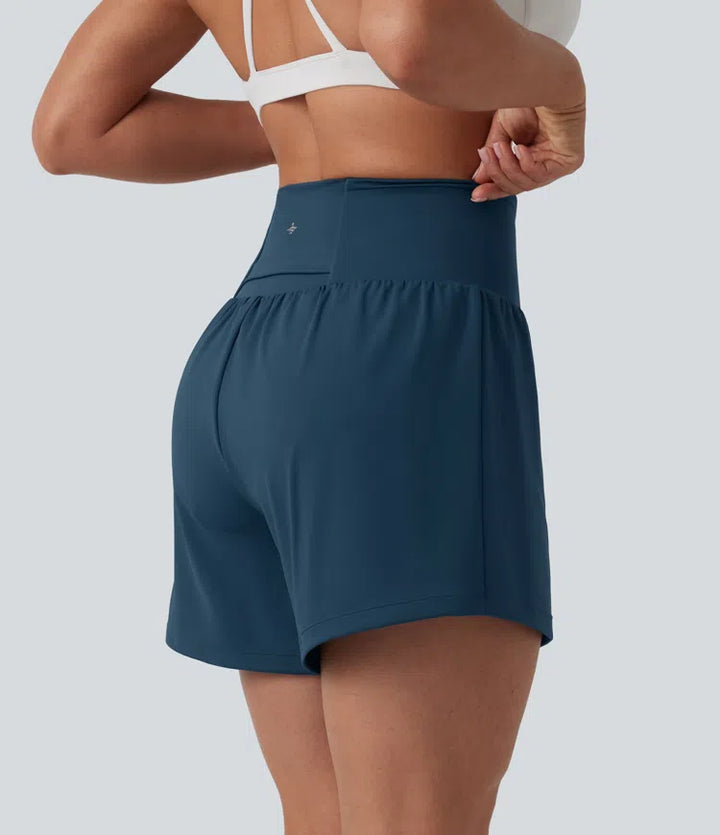 Softlyzero Airy High Waisted Tummy Control 2-in-1 InstantCool Yoga Shorts 5&