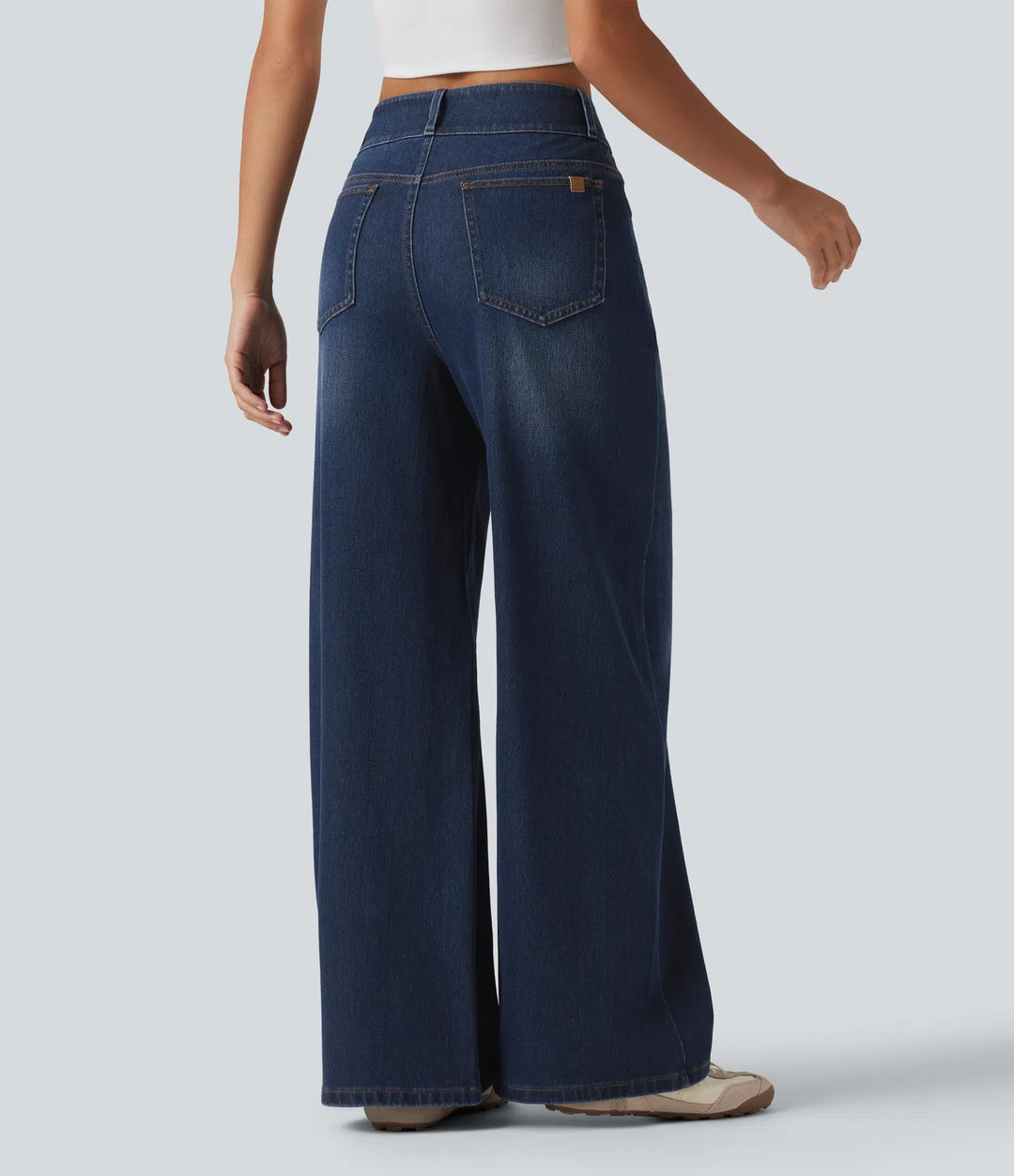 Halara Flex Mid Rise Wide Leg Casual Jeans with Pockets