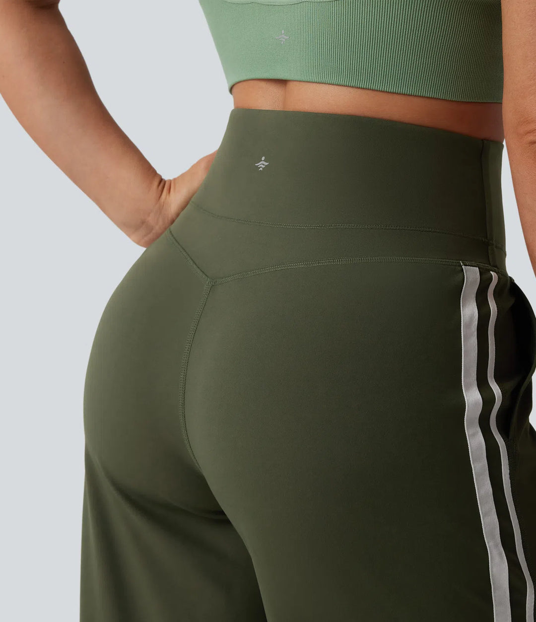 Halara UltraSculpt High Waisted Tummy Control Color Block Stripes Yoga Baggy Pants with Pockets