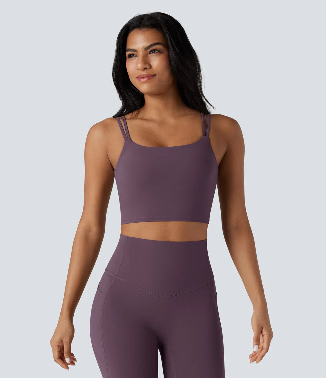 Halara UltraSculpt Double Straps Twisted Backless Cropped Yoga Tank Top