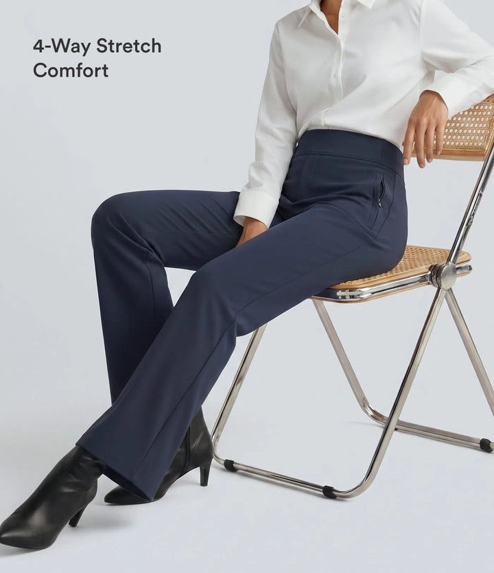 Halara Flex DayStretch Mid Rise Side Zipper Pocket Work Flare Pants
