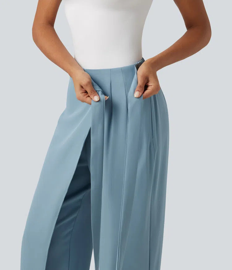 Halara Flex High Waisted Tie Side Wide Leg Work Pants
