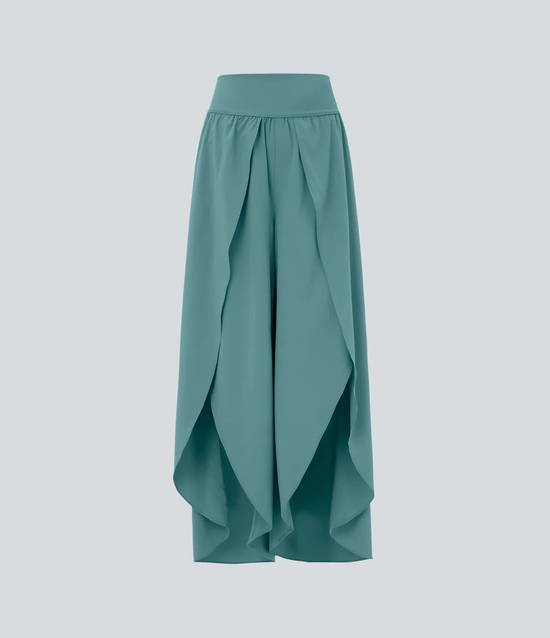 Breezeful High Waisted Back Waistband Pocket Palazzo Flowy Wide Leg Quick Dry Casual Pants