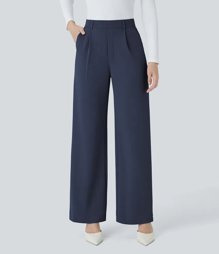 Halara Flex High Waisted Pocket Straight Leg Crepe Work Pants