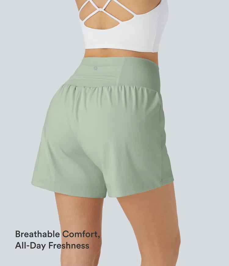 SoftlyZero Airy Super High Waisted 2-in-1  InstantCool Yoga Shorts 5&