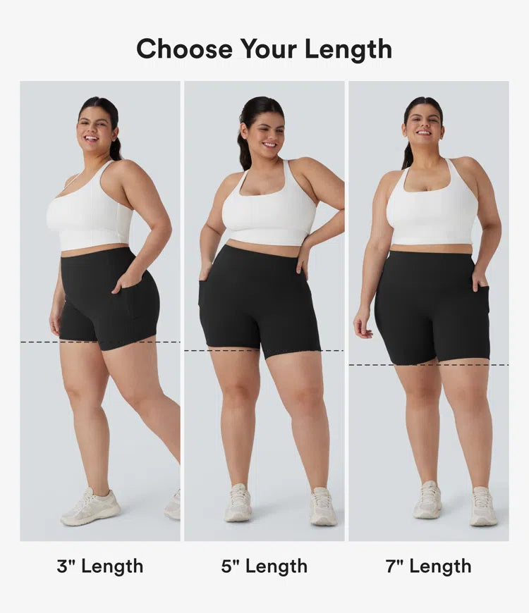 Halara UltraSculpt High Waisted Tummy Control Shaping Training Plus Size Biker Shorts 7&