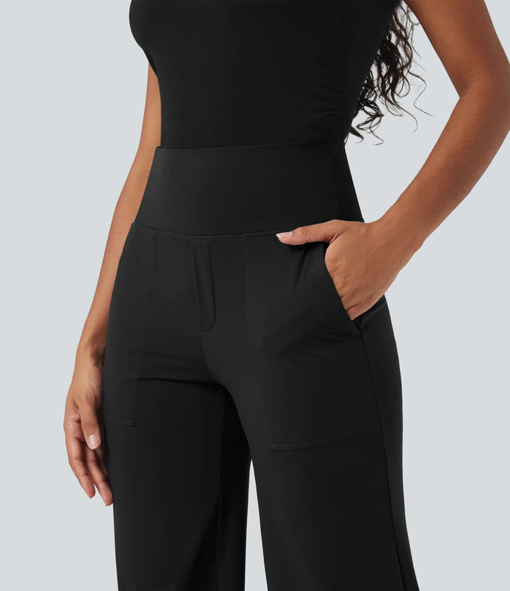 Halara UltraSculpt High Waisted Tummy Control Straight Leg Work Pants with Pockets