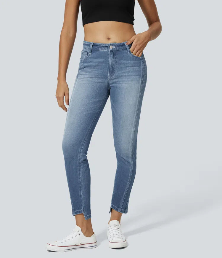 Halara Flex Mid Low Rise Zipper Pockets Casual Skinny Jeans