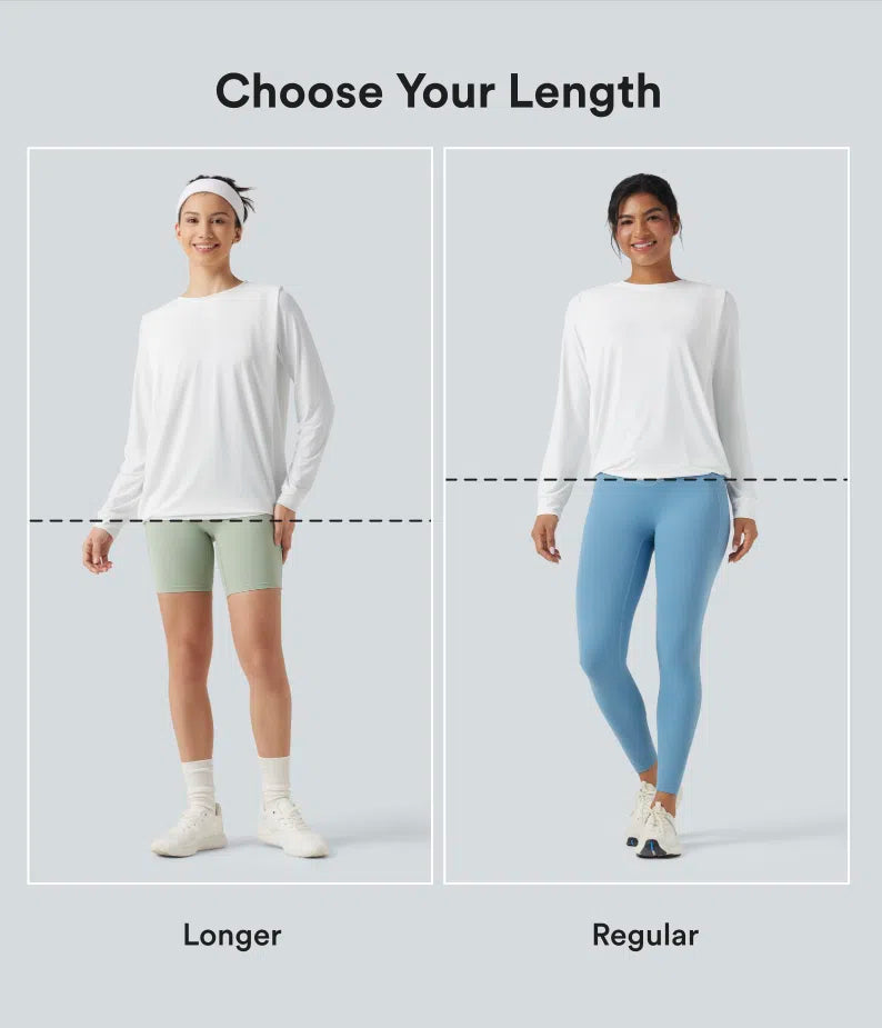 Round Neck Long Sleeve Ruched Yoga Sports Top-UPF50+