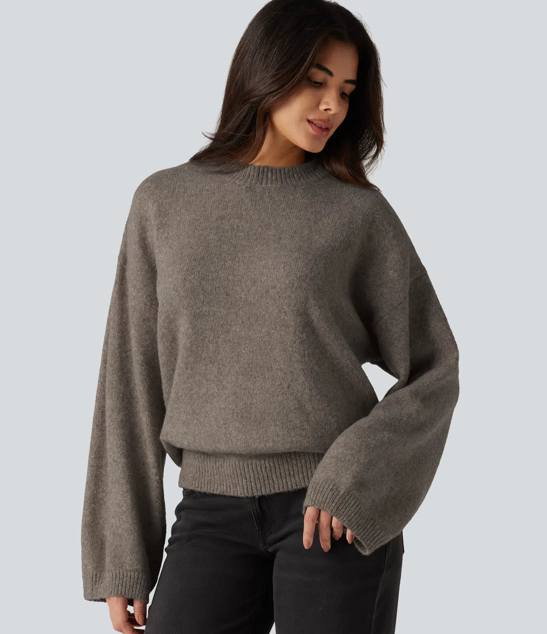 Stand Collar Long Sleeve Work Sweater