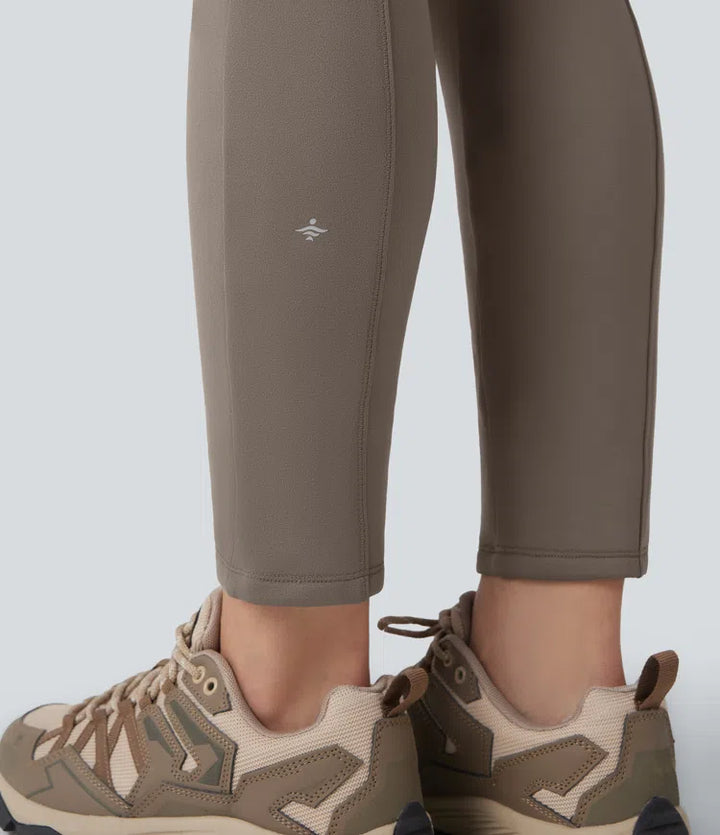 High Waisted Skinny Fleece Hiking Cargo Pants with Pockets