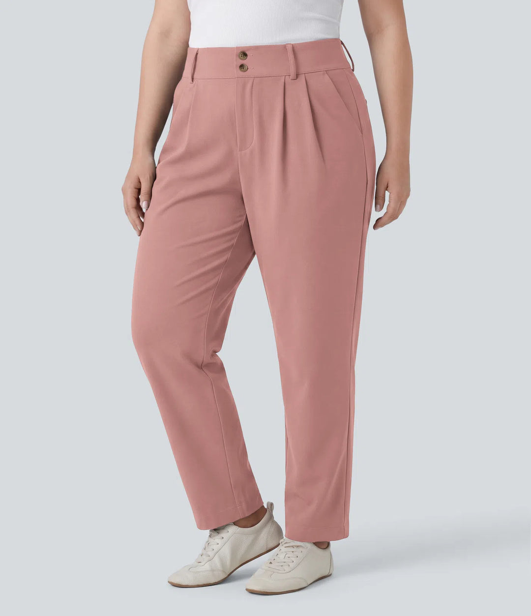 Plus Size Halara Flex High Waisted Tapered Waffle Work Pants with Pockets