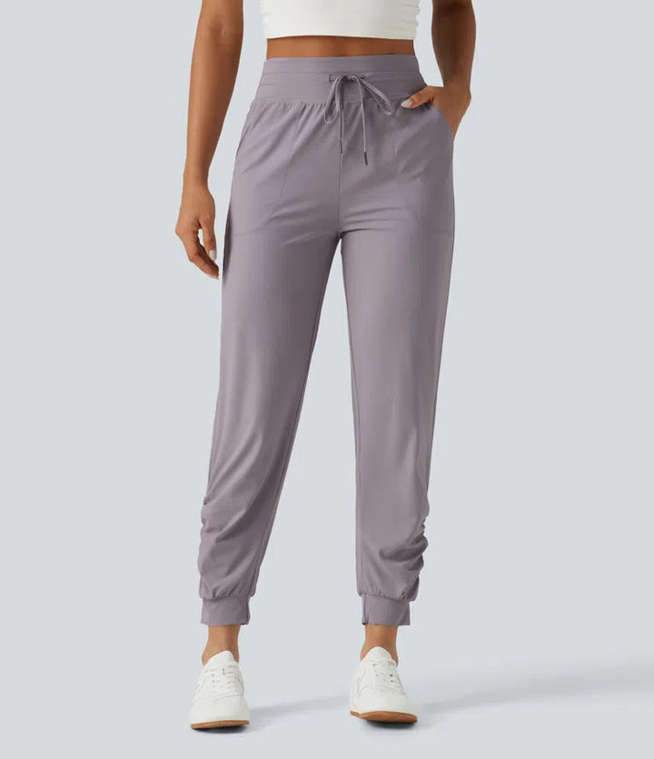 Halara UltraSculpt High Waisted Drawstring Ruched Yoga Joggers with Pockets