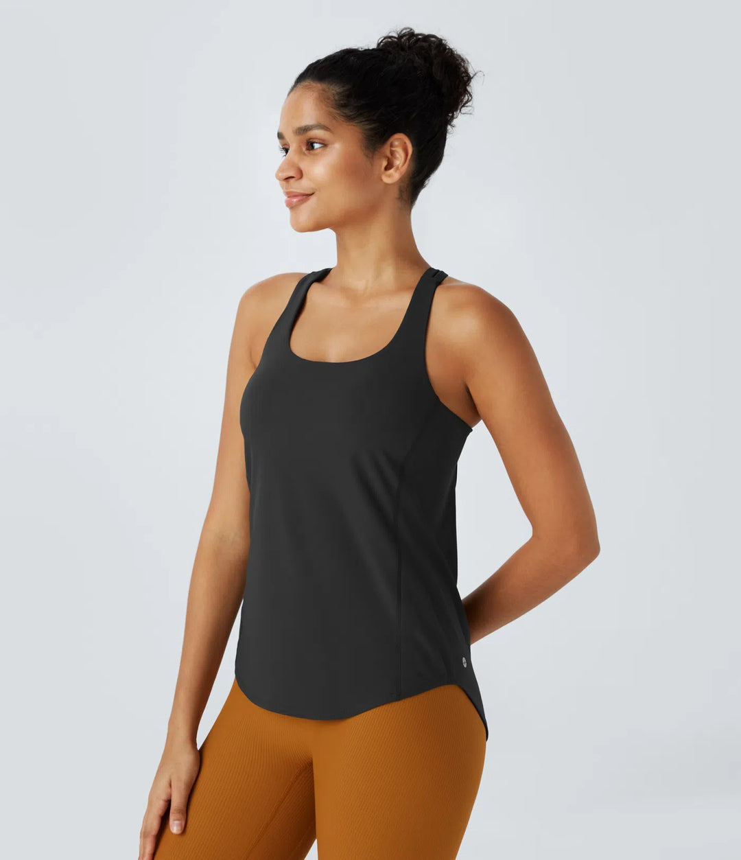 Halara UltraSculpt Round Neck Curved Hem Workout Tank Top