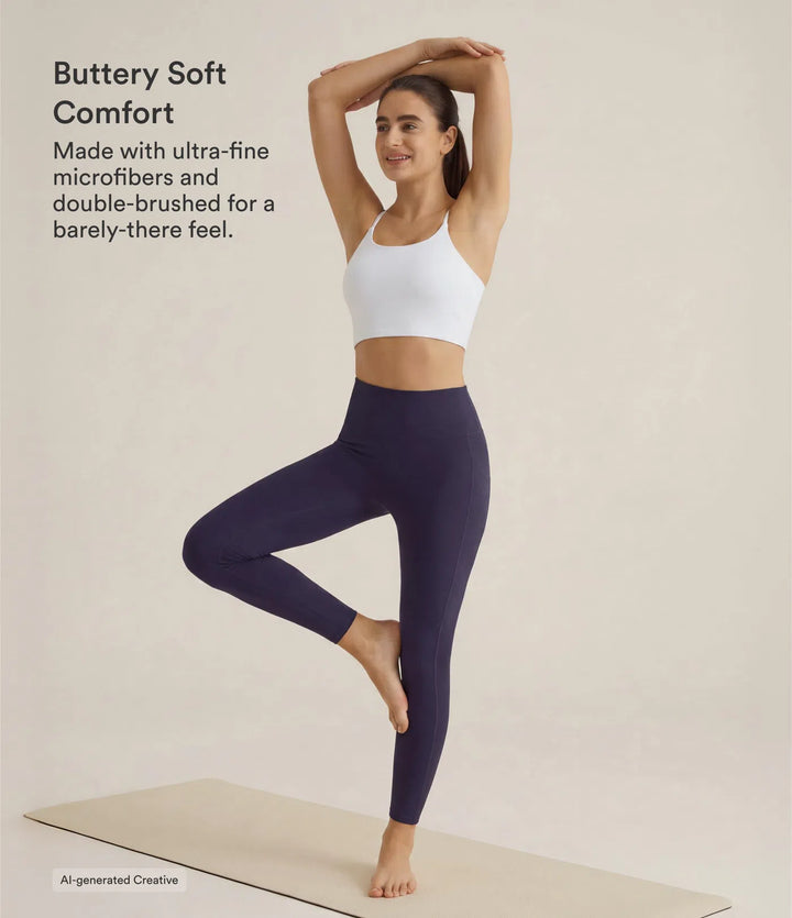 SoftlyZero High Waisted Double Pockets Plain Leggings