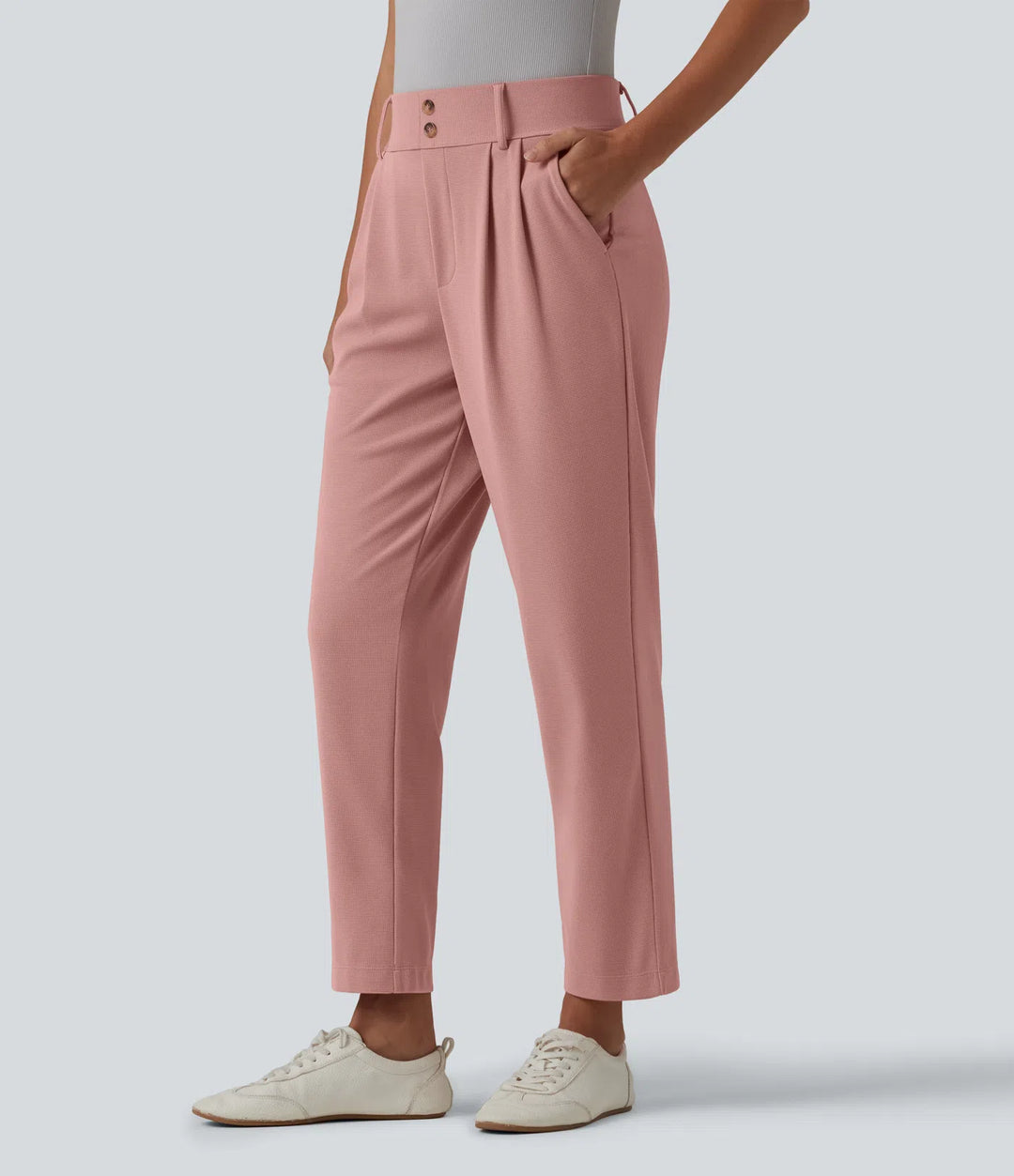Halara Flex High Waisted Tapered Waffle Work Pants with Pockets