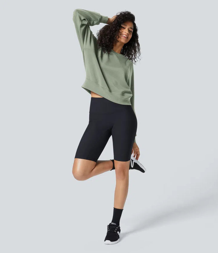 SpacerTek Round Neck Raglan Sleeve Solid Casual Sweatshirt
