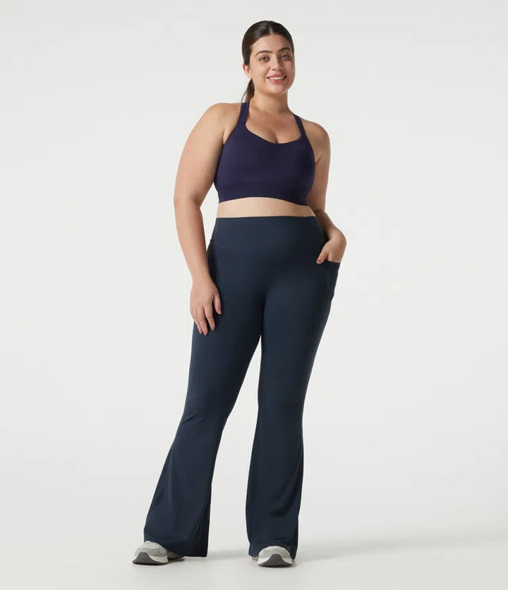 Halara UltraSculpt Plus Size High Waisted Scrunch Butt Lifting Tummy Control Shaping Yoga Flare Leggings with Pockets