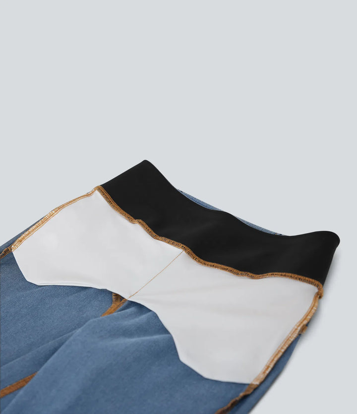 Halara Flex High-waisted Butt-lifting Tummy Control Skinny Denim Casual 7/8 Leggings with Pockets