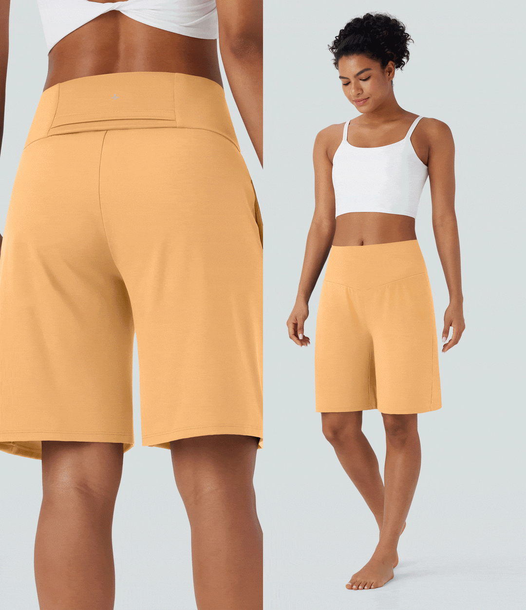 SoftlyZero Airy High Waisted Pockets InstantCool Yoga Bermuda Shorts