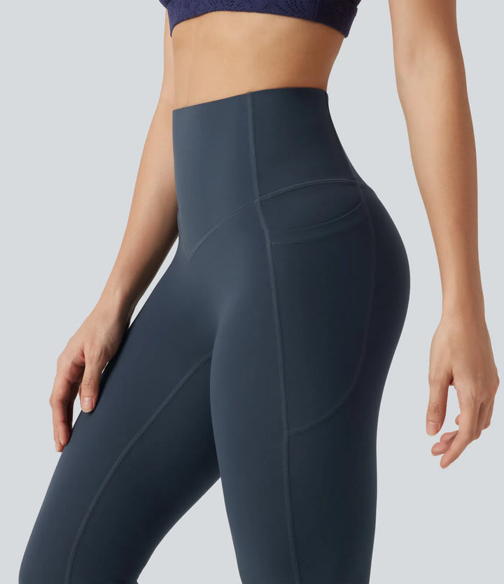 Halara UltraSculpt High Waisted Tummy Control Shaping Bootcut Yoga Leggings with Pockets