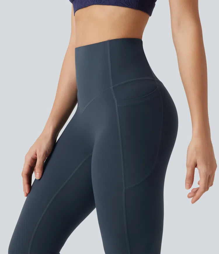 Halara UltraSculpt High Waisted Tummy Control Shaping Bootcut Yoga Leggings with Pockets