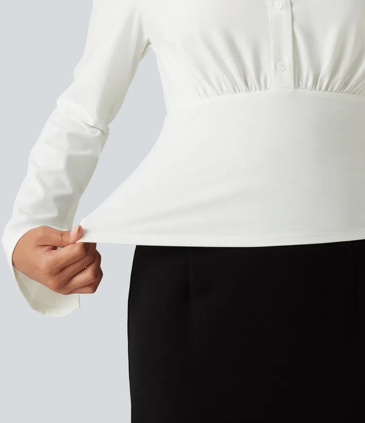 Flounce Long Sleeve Work Shirt