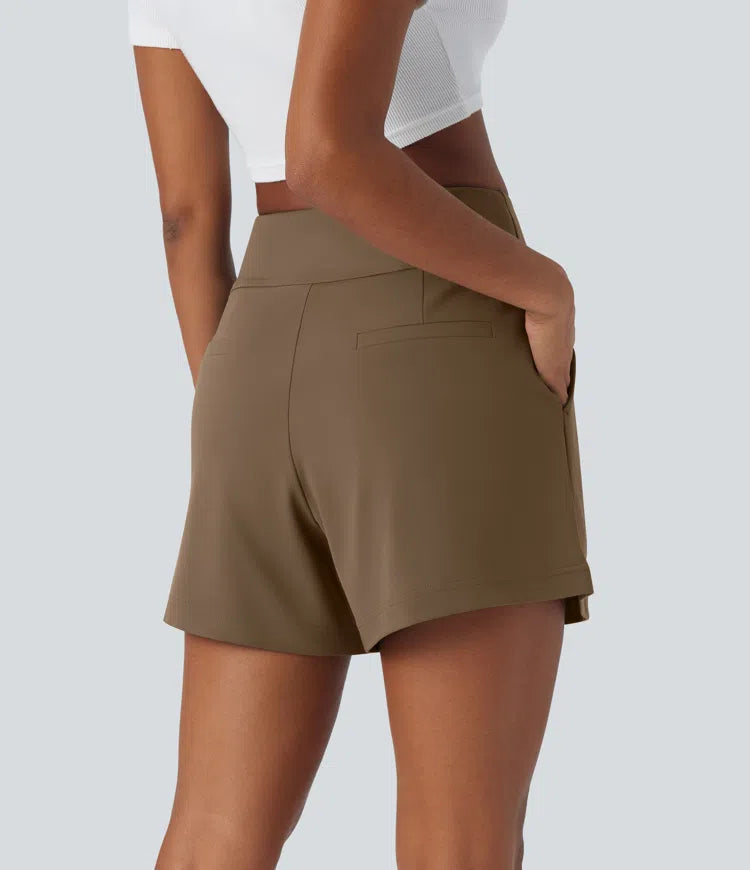 DayStretch High Waisted Work Baggy Shorts 4&