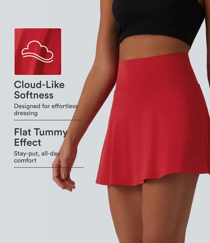 SoftlyZero Airy High Waisted Tummy Control 2-in-1 InstantCool Mini Tennis Skirt with Pockets