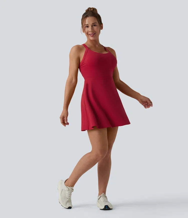 SoftlyZero Airy Backless Twisted InstantCool Dance Active Dress-Easy Peezy Edition DD-F Cups