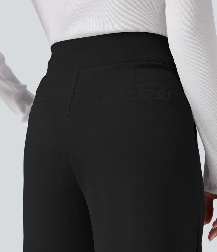 Halara Flex High Waisted Tummy Control Crepe Work Straight Leg Pants with Pockets