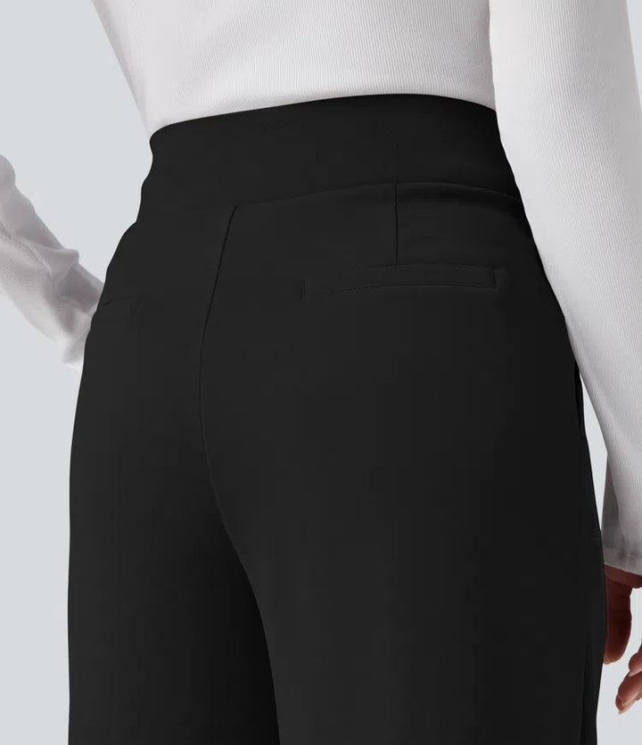 Halara Flex High Waisted Tummy Control Crepe Work Straight Leg Pants with Pockets