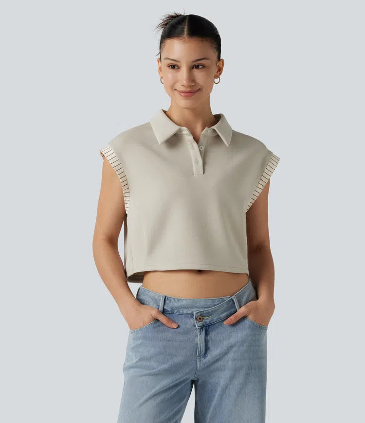 Dropped Short Sleeve Color Block Casual T-Shirt