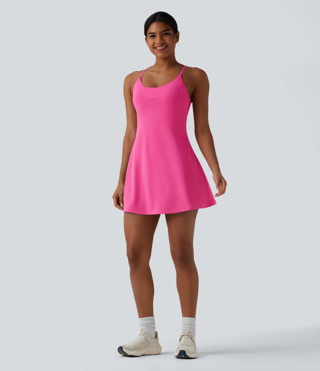 Softlyzero Plush Tummy Control Active Dress with Pockets-Easy Peezy Edition