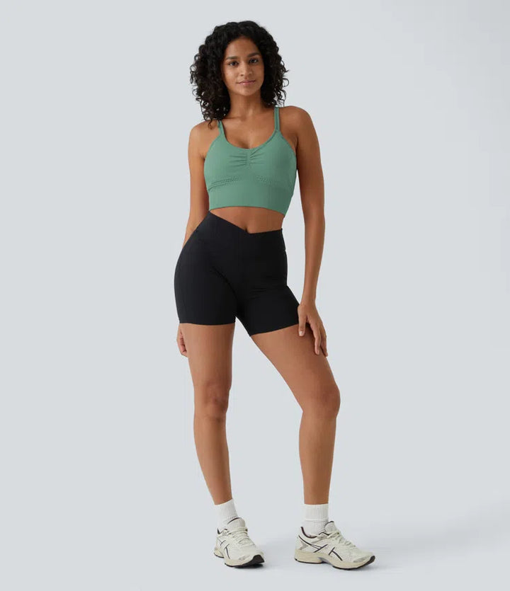 OneForm Seamless Flow Low Support Ruched Double Straps Sports Bra A-D Cups