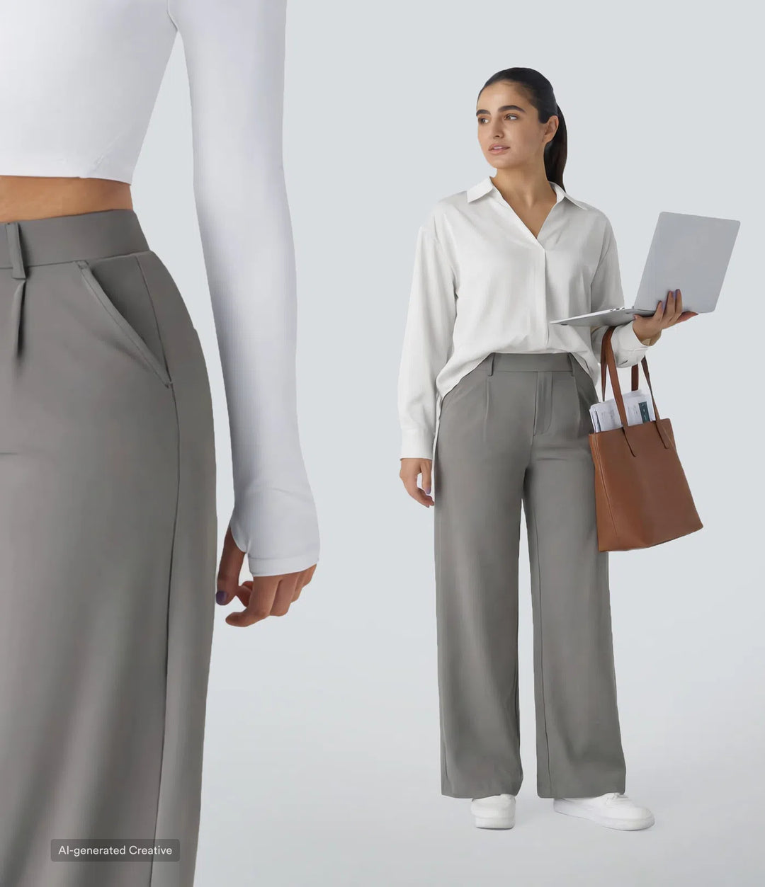 Halara Flex DayStretch High Waisted Pocket Straight Leg Work Pants