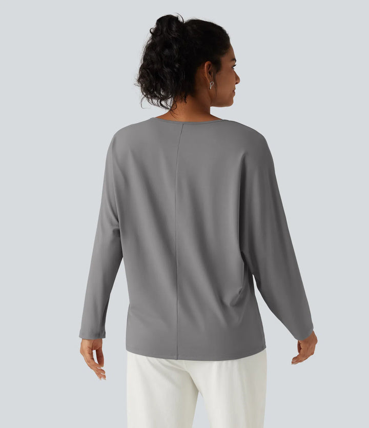 V Neck Long Sleeve Work Blouse