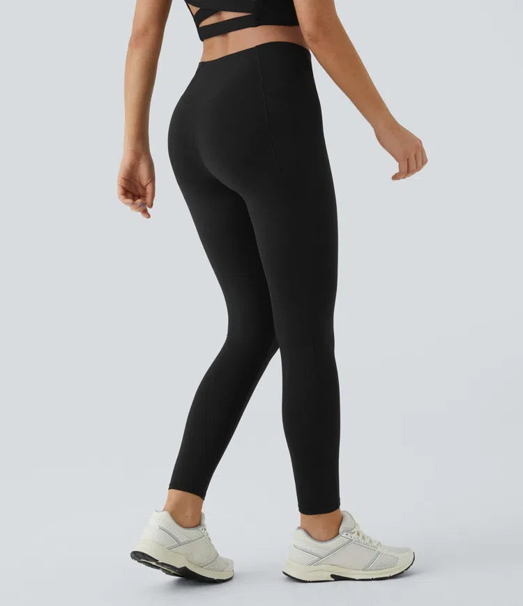 Patitoff 2.0 Pet Hair Resistant High Waisted Crossover Side Pocket Yoga Leggings
