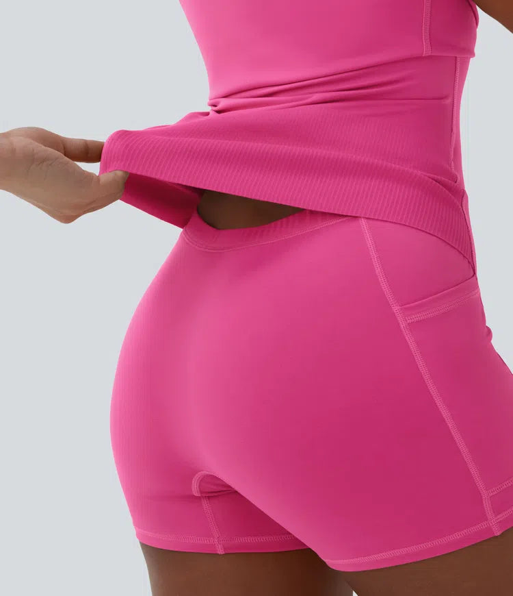 Softlyzero Plush Tummy Control Active Dress with Pockets-Easy Peezy Edition
