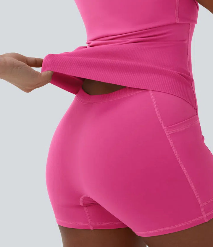 Softlyzero Plush Tummy Control Active Dress with Pockets-Easy Peezy Edition