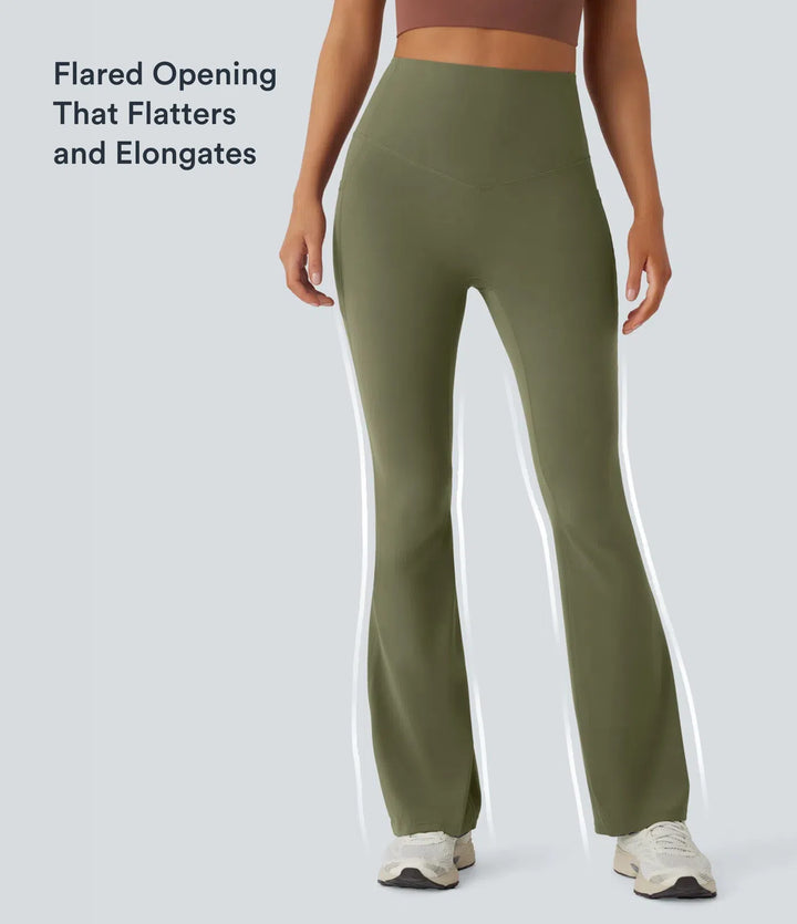 Halara UltraSculpt High Waisted Scrunch Butt Lifting Tummy Control Pocket Shaping Yoga Bootcut Leggings
