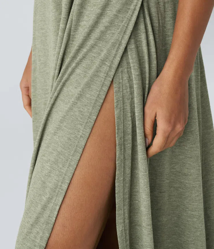 U Neck Flowy Maxi Casual Tank Dress