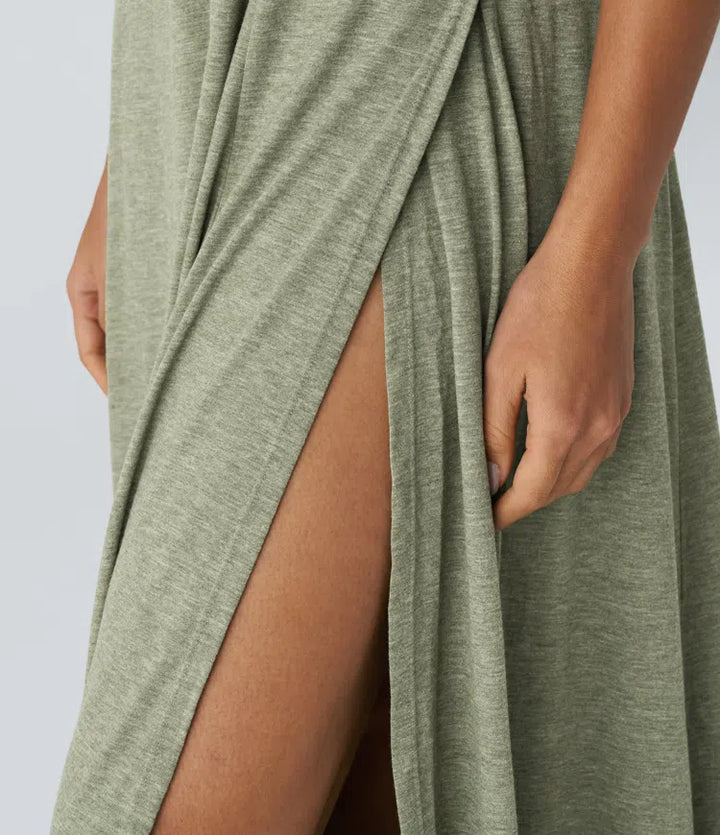 U Neck Flowy Maxi Casual Tank Dress