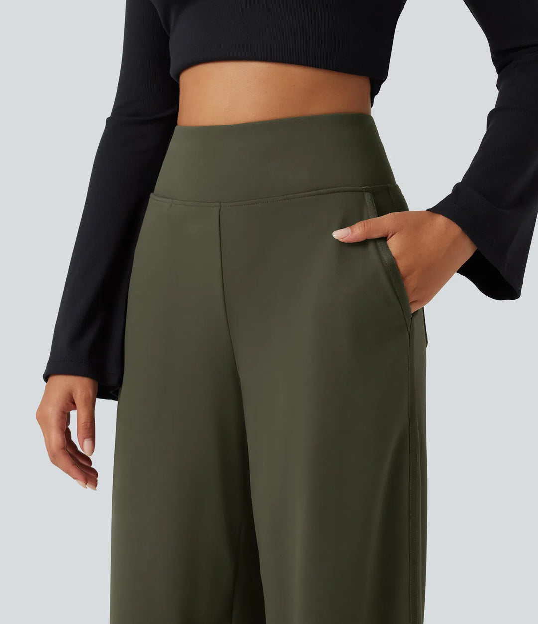 DayStretch High Waisted Wide Leg Casual Pants with Pockets