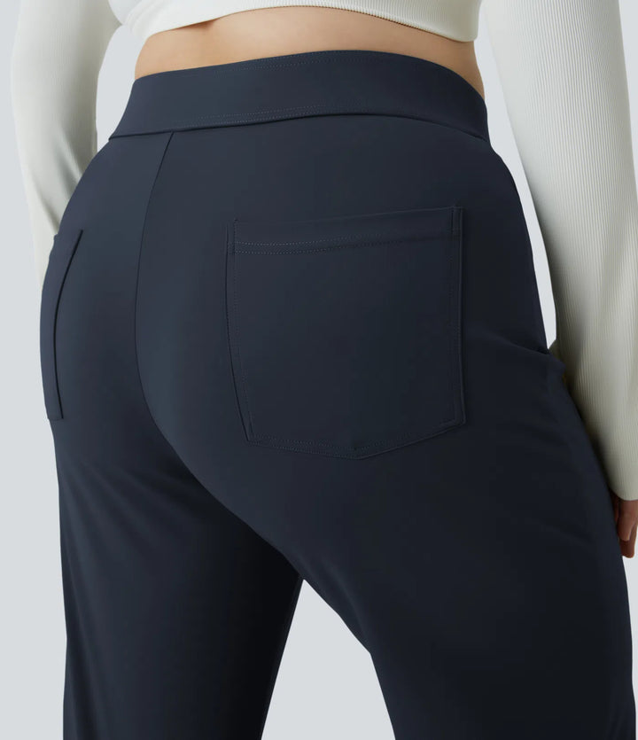 DayStretch High Waisted Pockets Straight Leg Casual Plus Size Pants