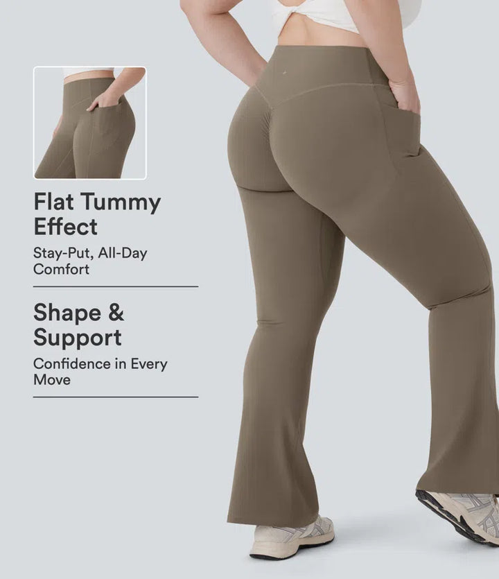 Halara UltraSculpt High Waisted Scrunch Butt Lifting Tummy Control Pocket Shaping Yoga Bootcut Plus Size Leggings